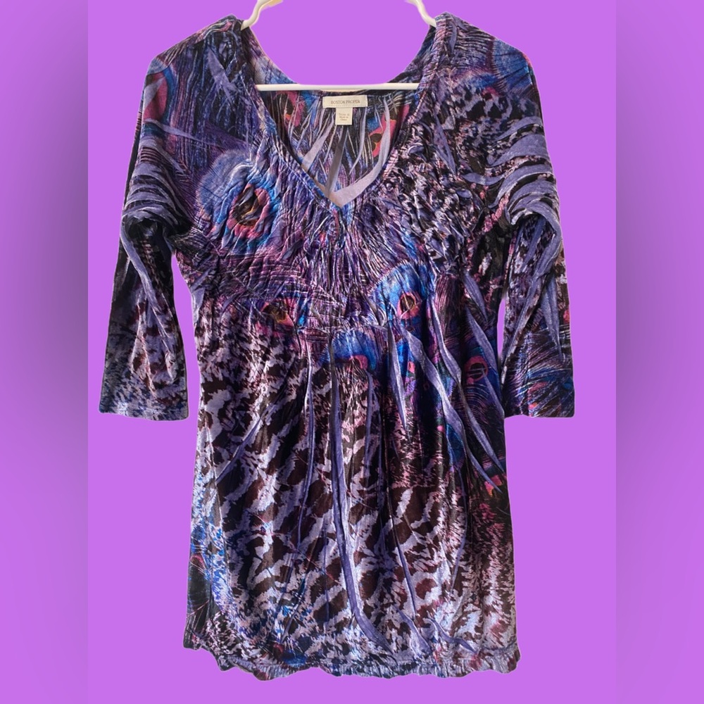 Y2k Velvet animal print top